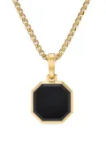 David Yurman 18kt yellow gold Faceted onyx amulet (16mm) - Black