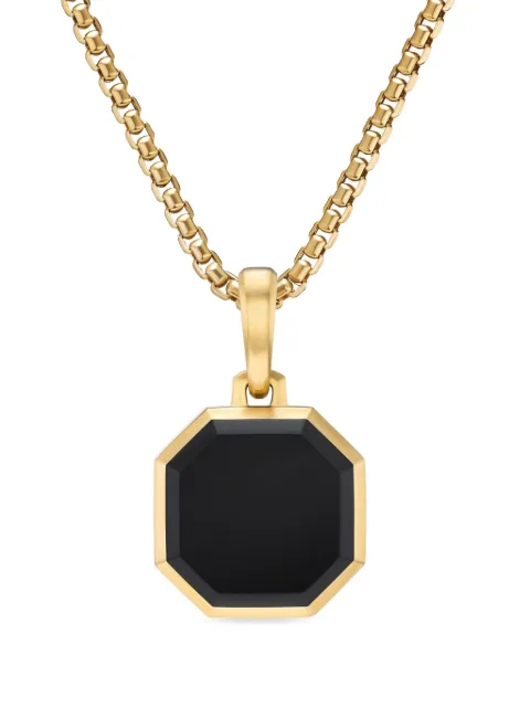 David Yurman amuleto Faceted en oro amarillo de 18kt con ónix de 16mm
