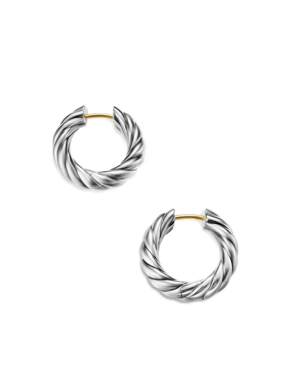 David Yurman Sterling Silver Sculpted Cable Hoop Earrings (18.6mm), view 5