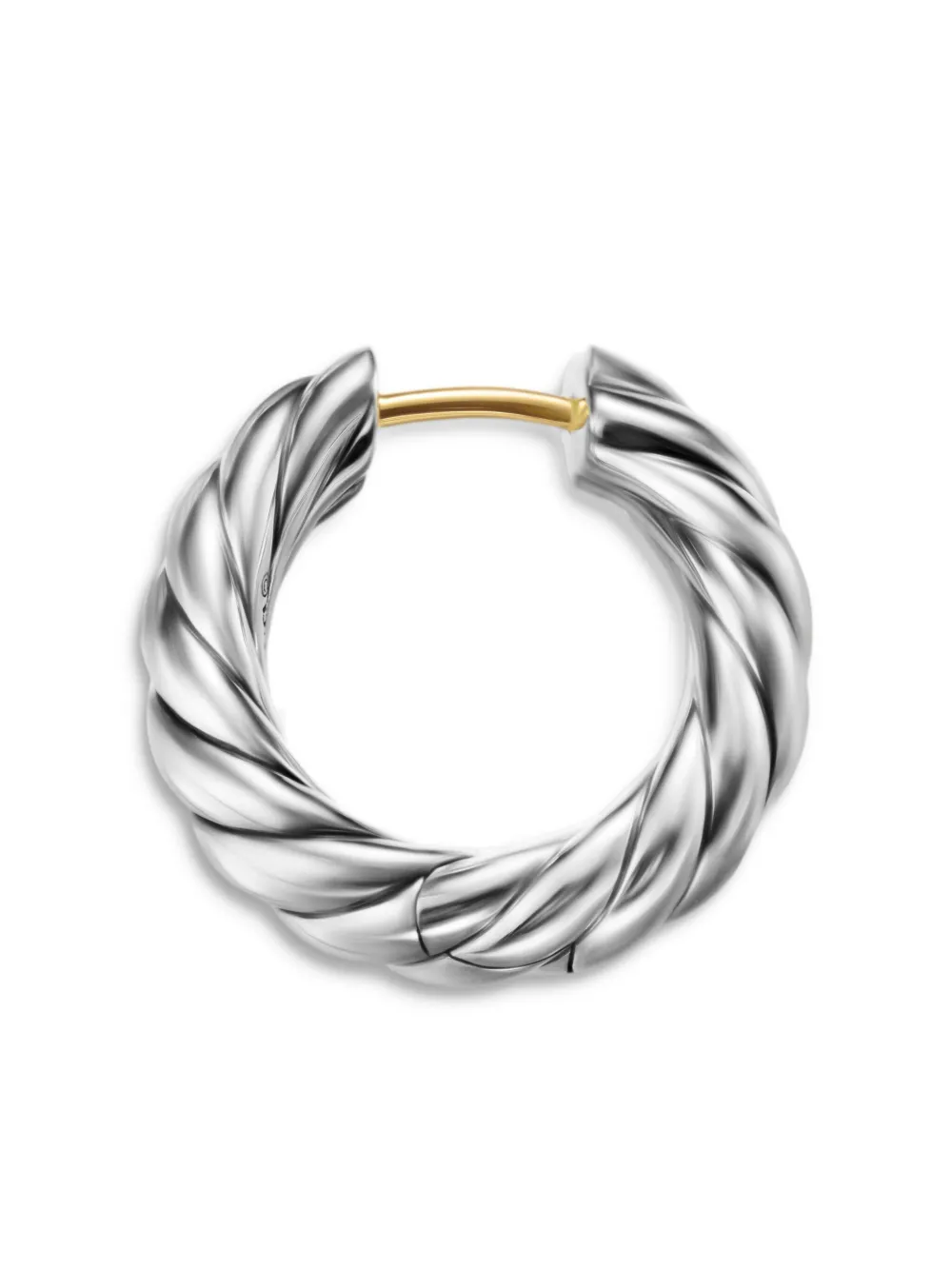 David Yurman Sterling Silver Sculpted Cable Hoop Earrings (18.6mm), view 3