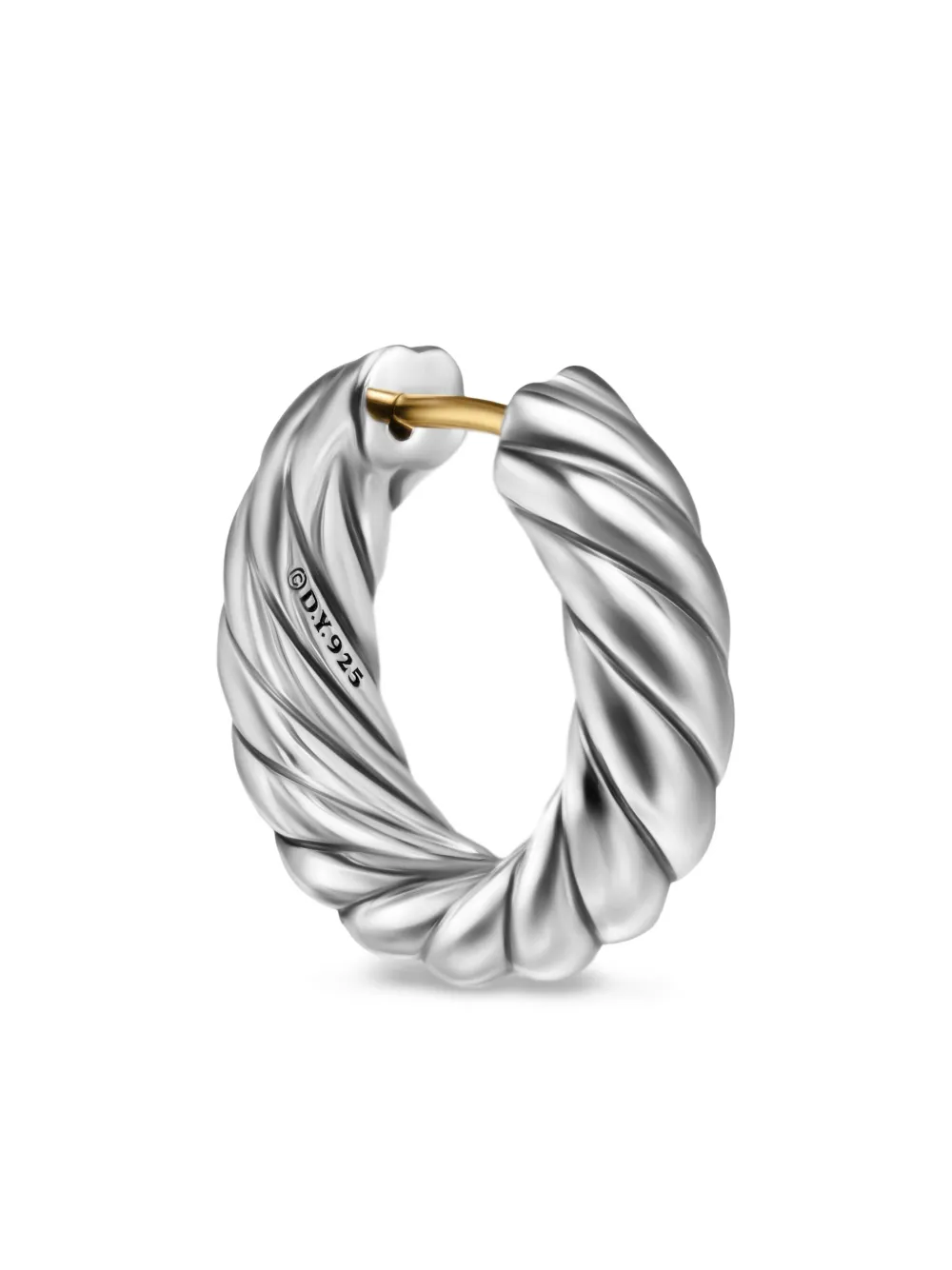David Yurman Sterling Silver Sculpted Cable Hoop Earrings (18.6mm), view 4