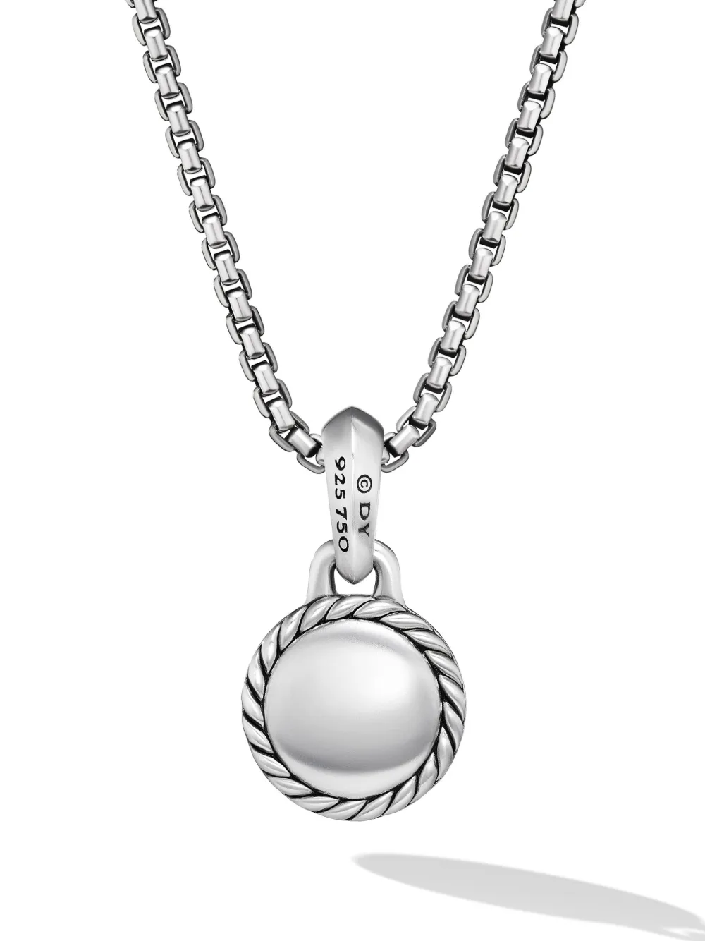David Yurman Sterling Silver Evil Eye Emerald Amulet In Silver