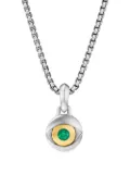 David Yurman sterling silver Evil Eye emerald amulet (14.5mm)