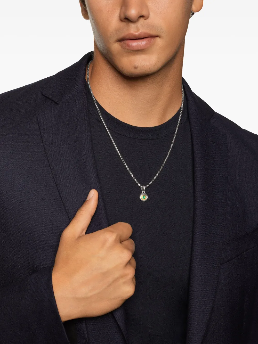 David Yurman Pendente Evil Eye in argento sterling con smeraldo (14,5mm) | Image 2