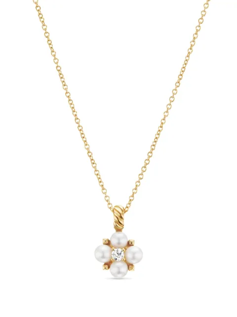 David Yurman 18kt yellow gold Petite Modern Renaissance diamond necklace (1.1mm)