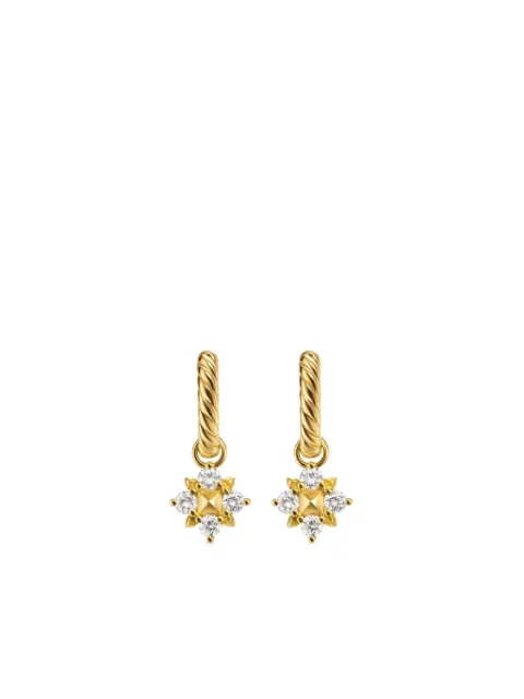 David Yurman 18kt yellow gold Petite Modern Renaissance Pyramid diamond drop earrings (18.8mm)