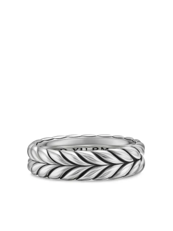 David Yurman Chevron Ring Aus Sterlingsilber 6 2mm Silber FARFETCH DE