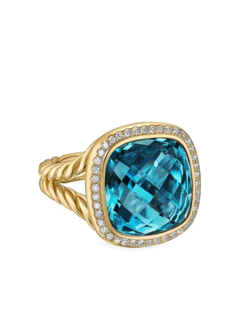 David Yurman 18kt yellow gold Albion topaz and diamond ring (15mm)