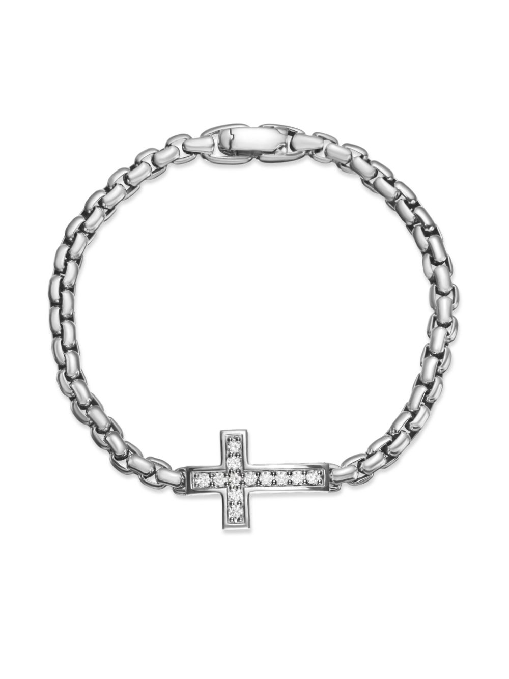 David Yurman Zilveren Cross armband met diamant