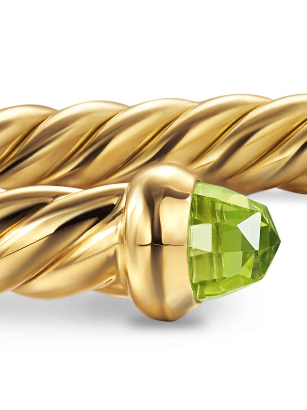 Shop David Yurman 18kt Yellow Gold Cablespira Peridot Cuff