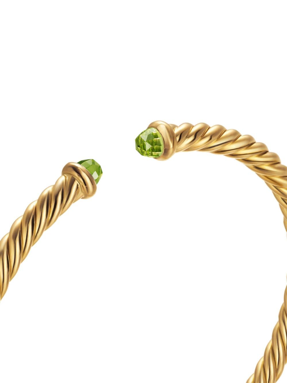 Shop David Yurman 18kt Yellow Gold Cablespira Peridot Cuff