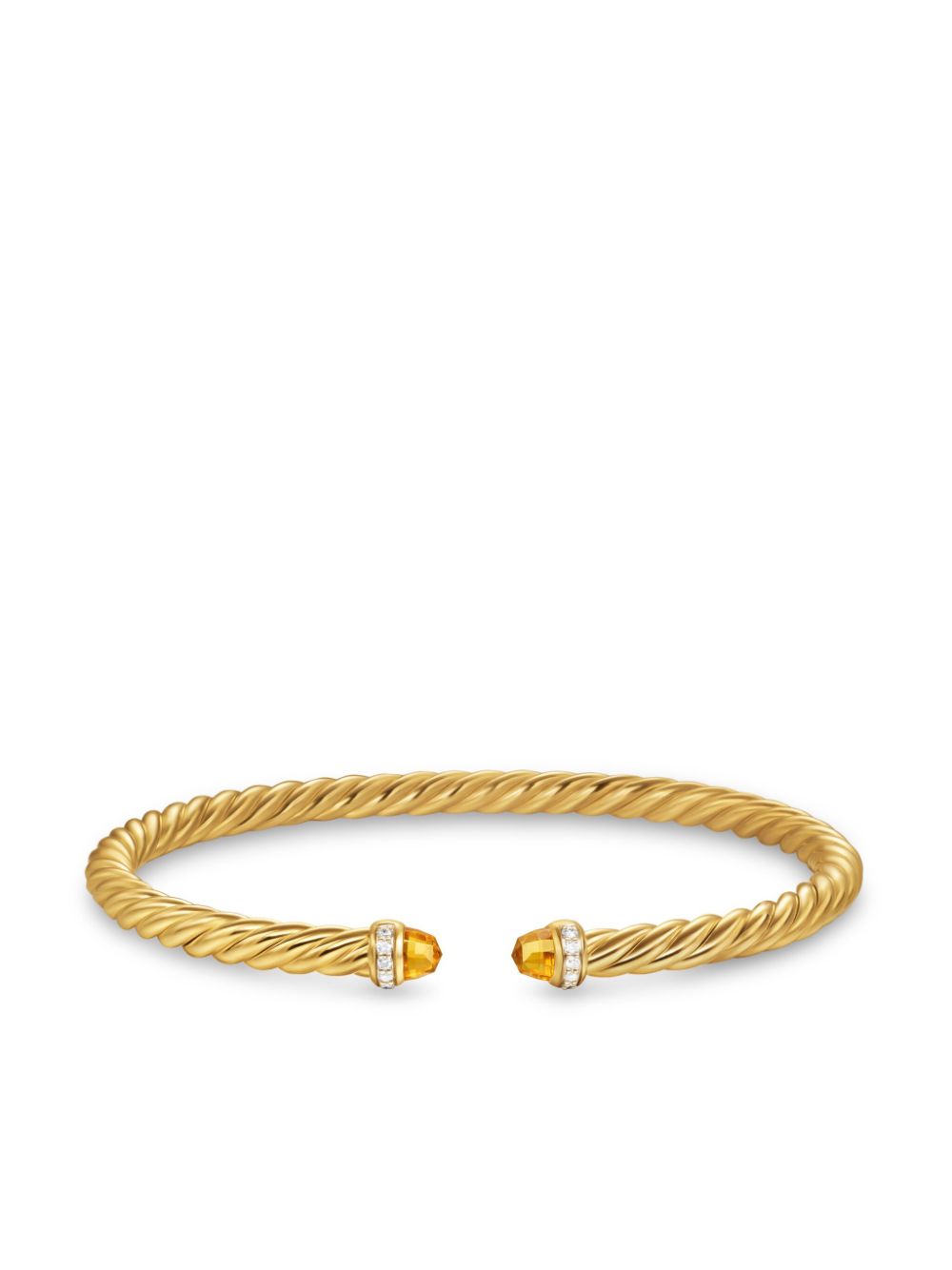 David Yurman 18kt yellow gold Cablespira citrine and diamond bracelet (4mm)