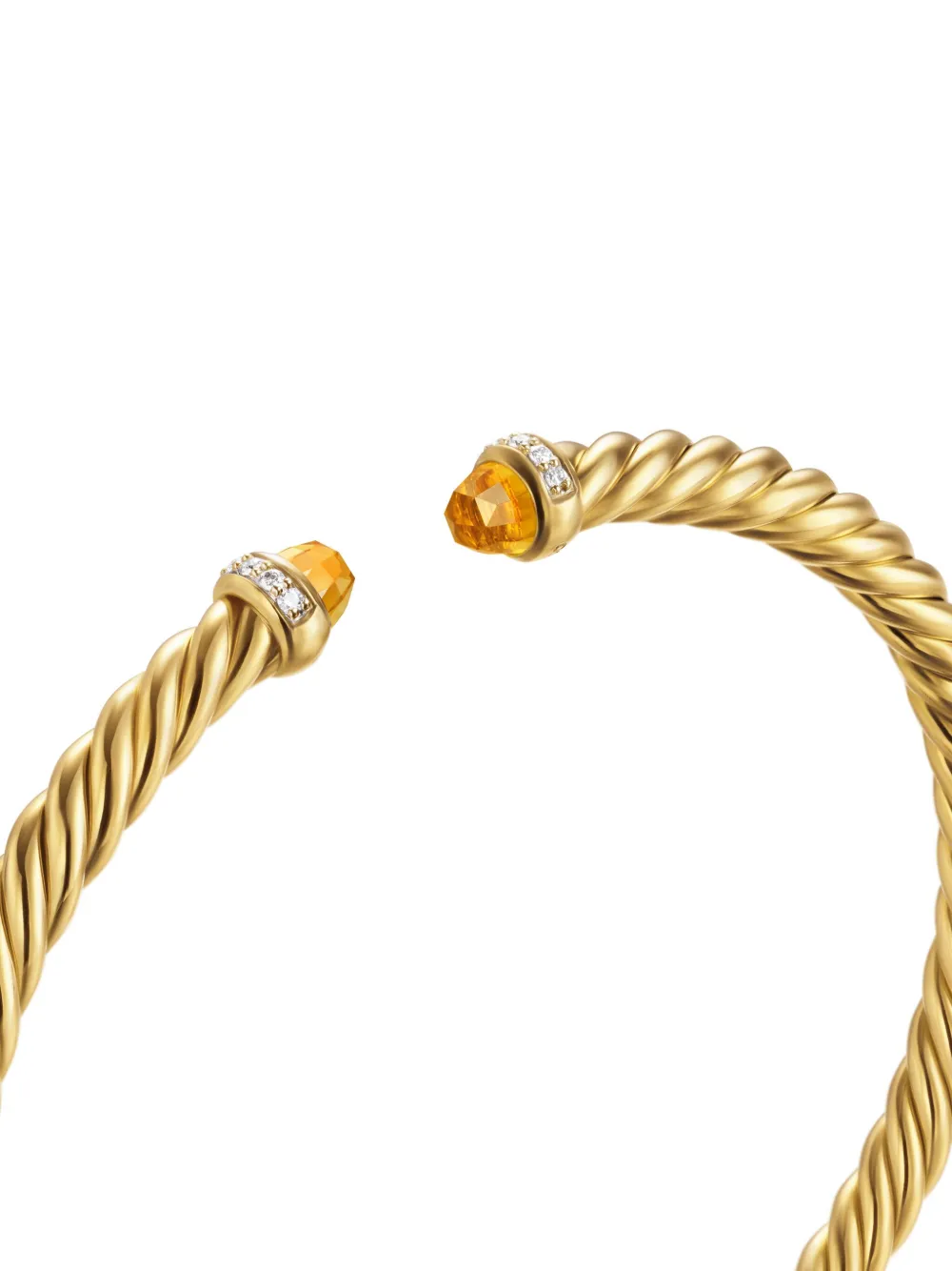 David Yurman 18kt Yellow Gold Cablespira Citrine And Diamonds Bracelet In Gold