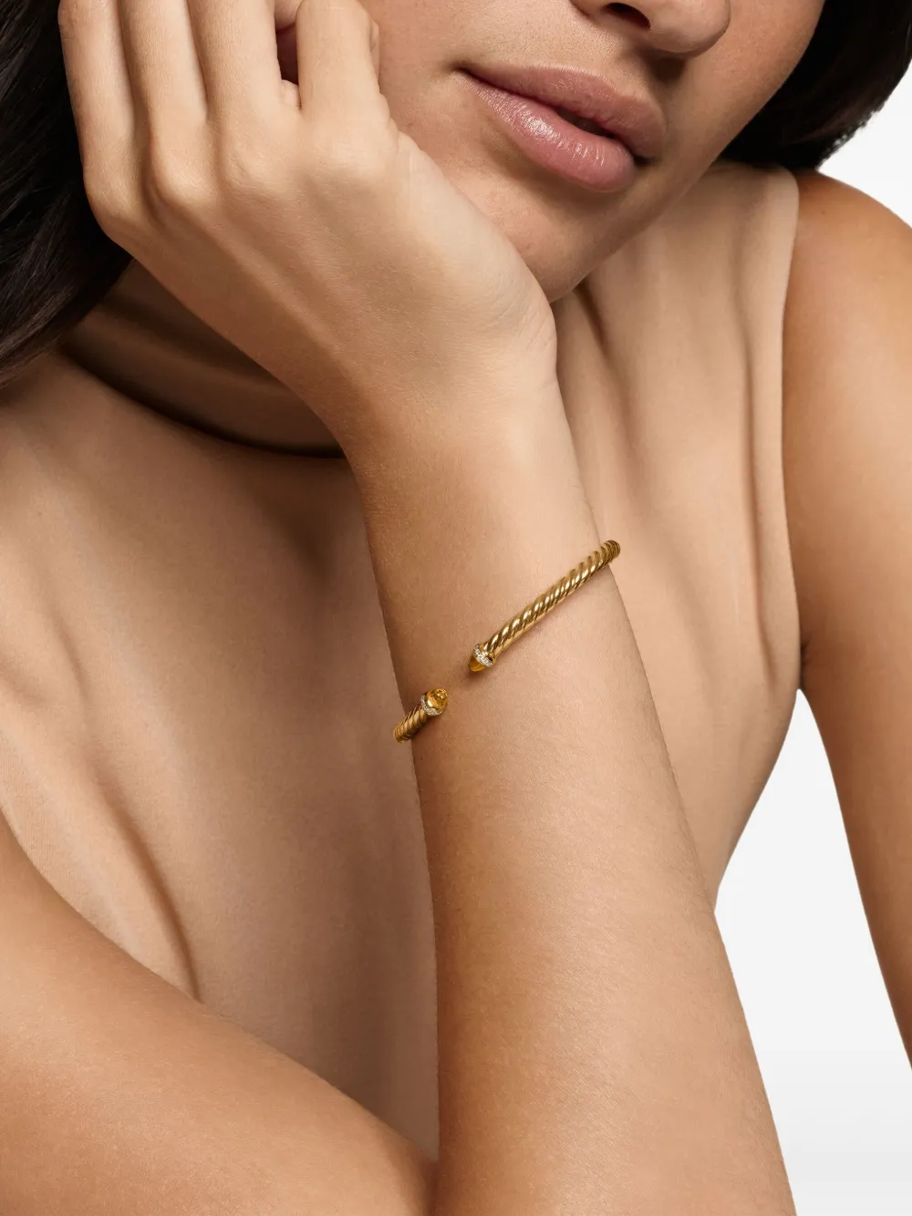 David Yurman 18kt yellow gold Cablespira citrine and diamond bracelet (4mm) | Image 2