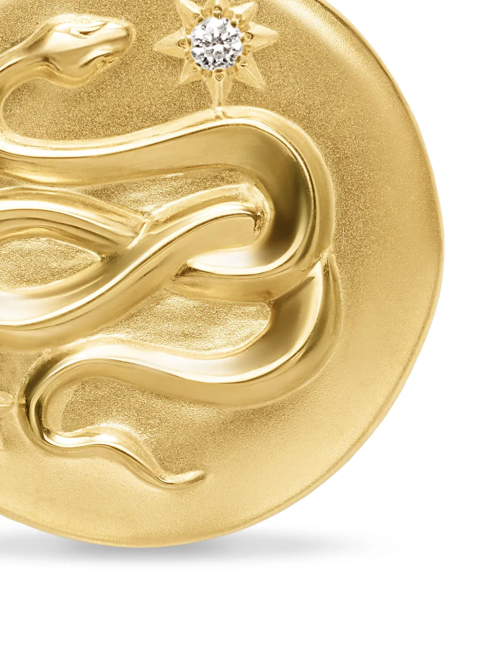 David Yurman 18k Yellow Gold Snake Diamonds Pendant In Gold