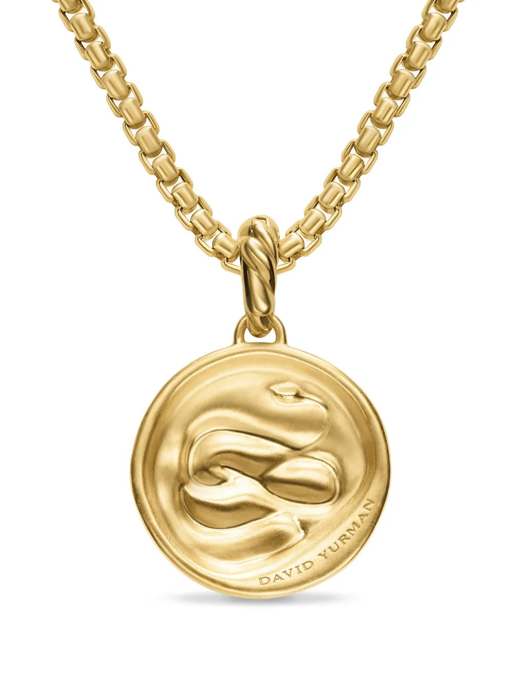 David Yurman 18k Yellow Gold Snake Diamonds Pendant In Gold