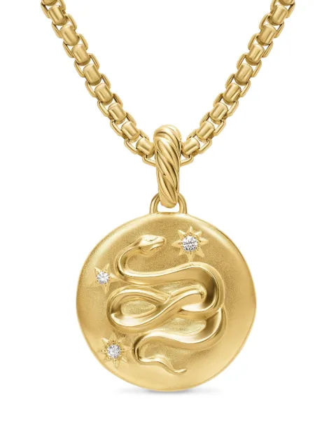 David Yurman 18kt yellow gold Snake diamond amulet (18.8mm)