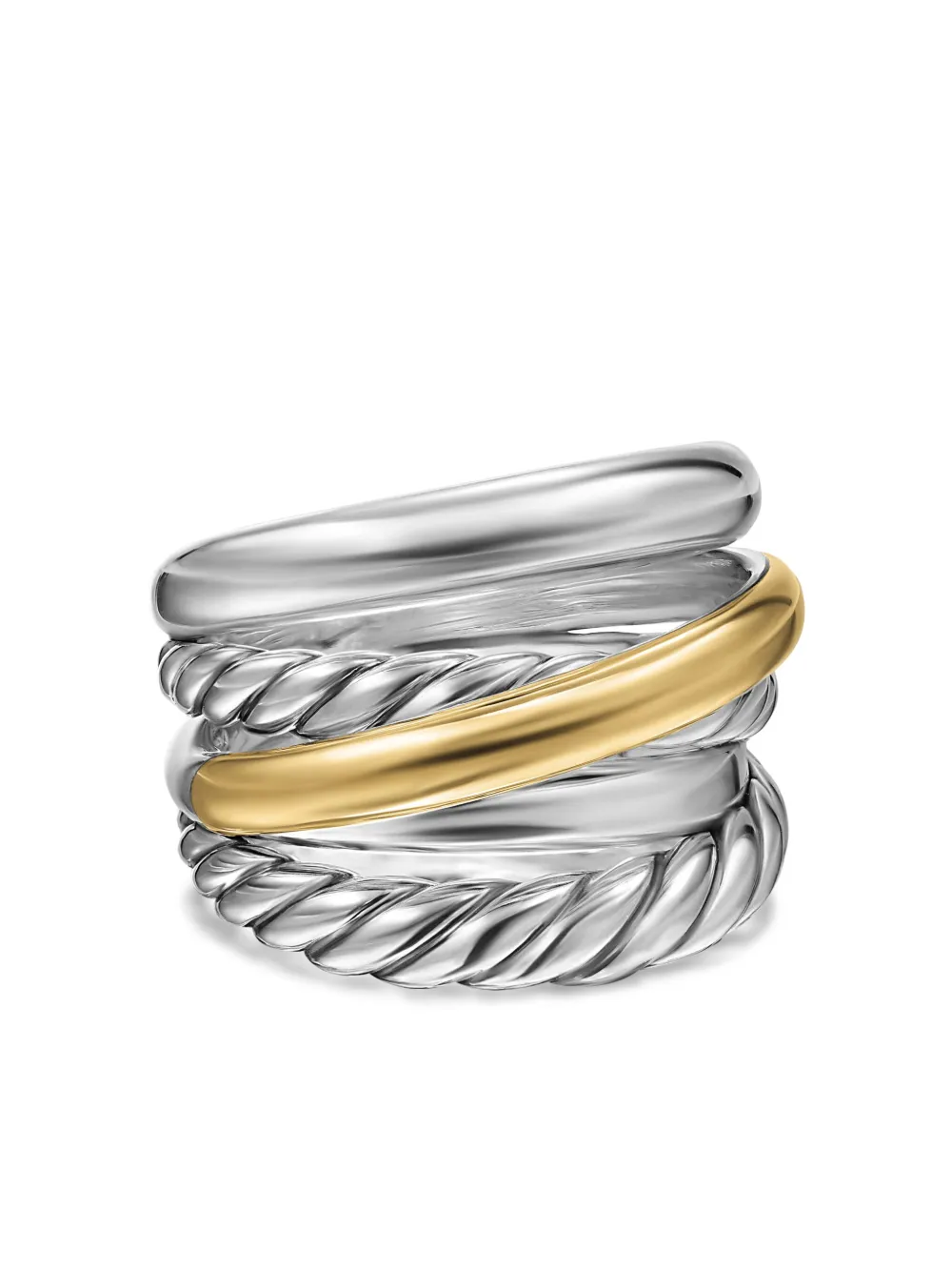 David Yurman 14kt yellow gold Crossover Five Row ring - Argento