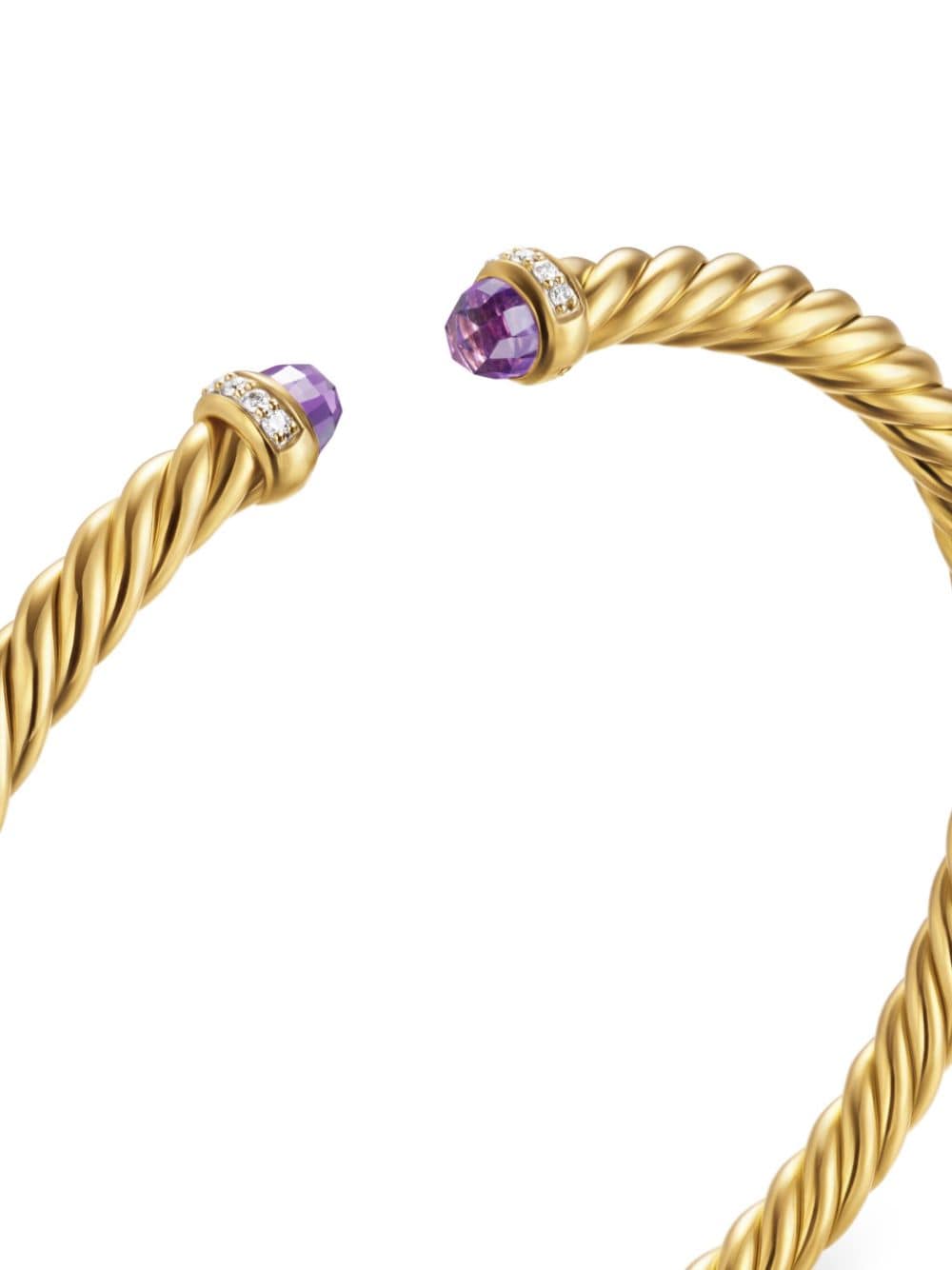 DAVID YURMAN 18KT YELLOW GOLD CABLESPIRA FLEX® AMETHYST AND DIAMOND BRACELET 