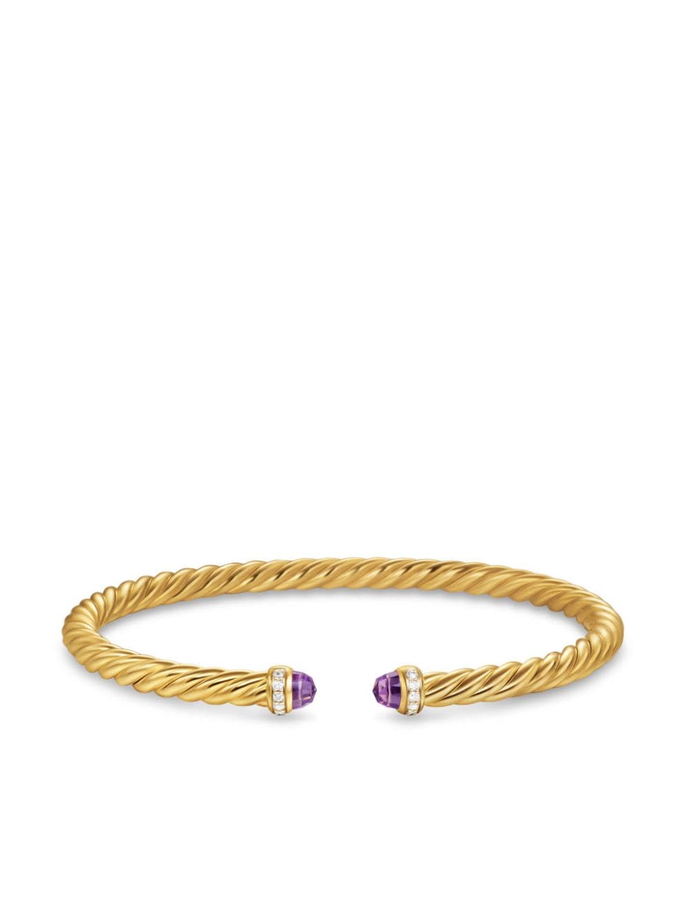 DAVID YURMAN 18KT YELLOW GOLD CABLESPIRA FLEX® AMETHYST AND DIAMOND BRACELET 