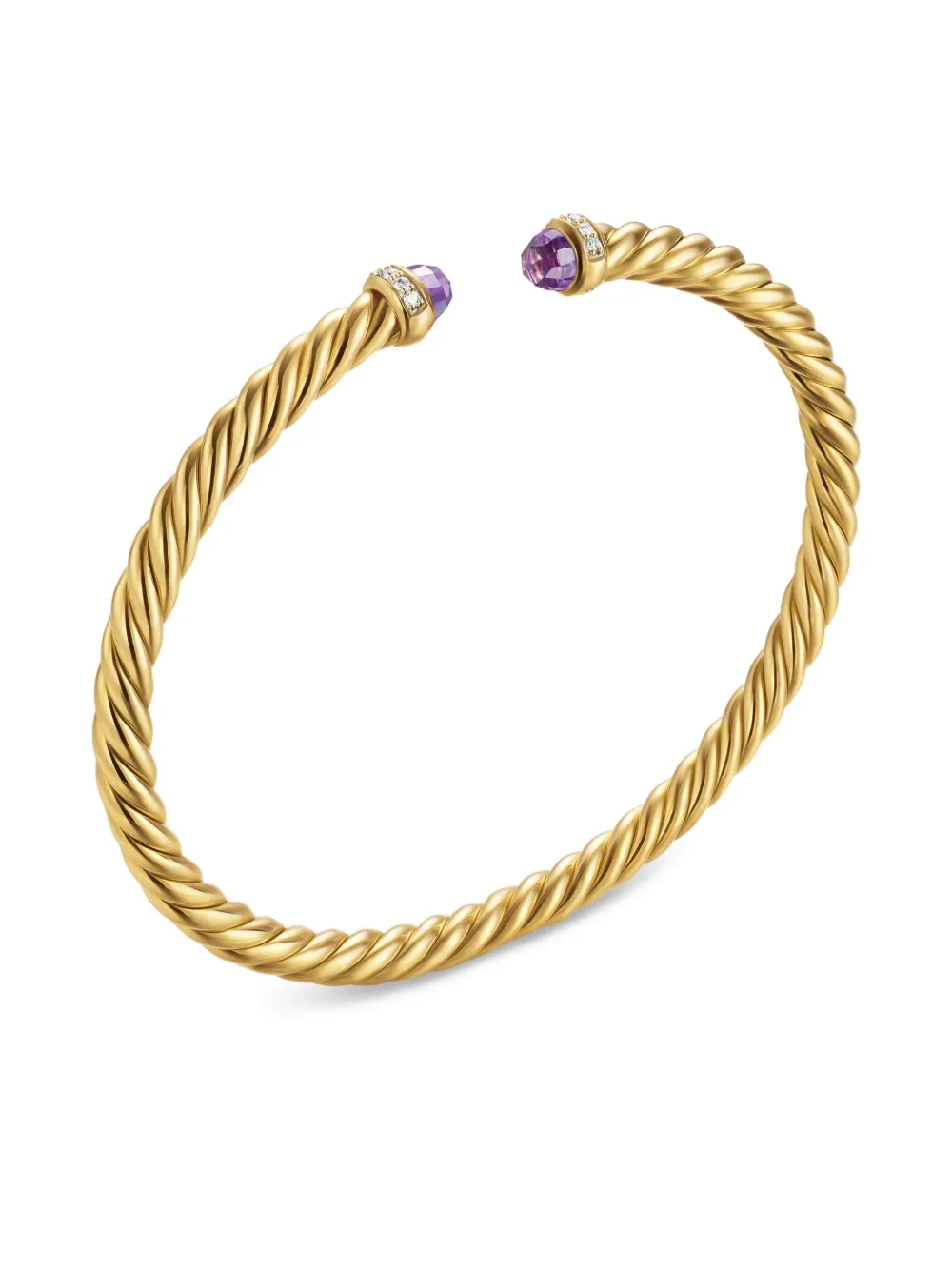 David Yurman Bracciale Cablespira Flex® in oro giallo 18kt con ametista e diamanti (4mm) | Image 2