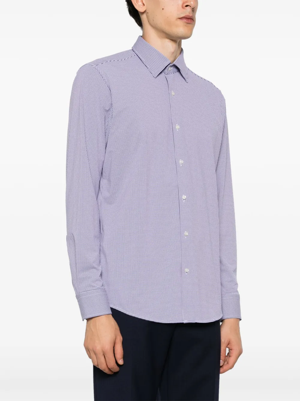 BOSS Geruit overhemd Blauw