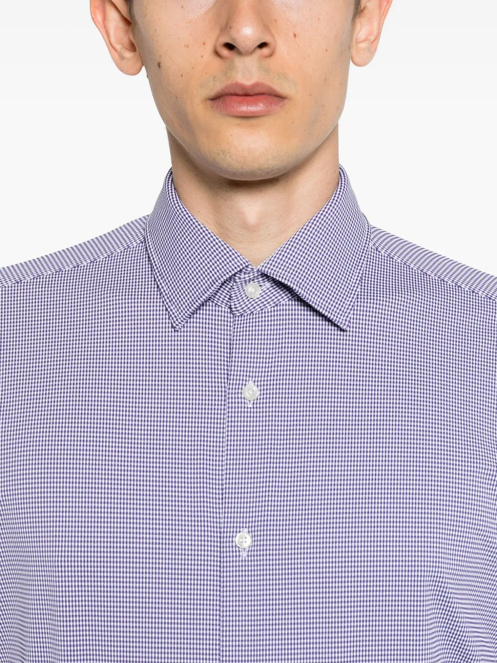BOSS Geruit overhemd Blauw