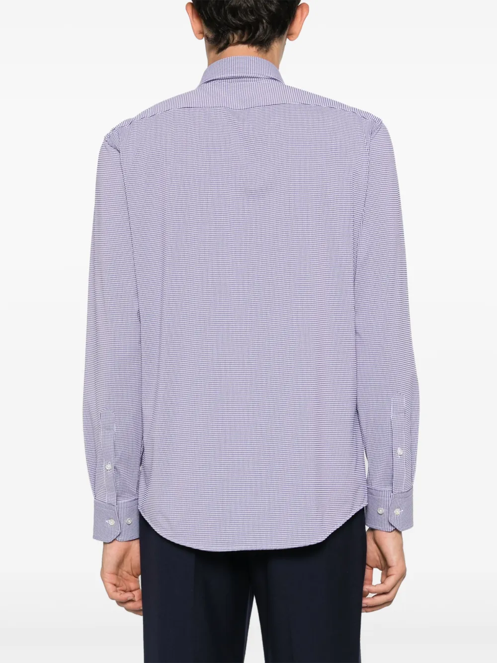 BOSS Geruit overhemd Blauw