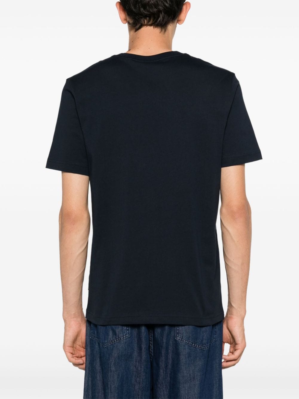 Shop Hugo Boss Photograph-print Cotton T-shirt In Blue