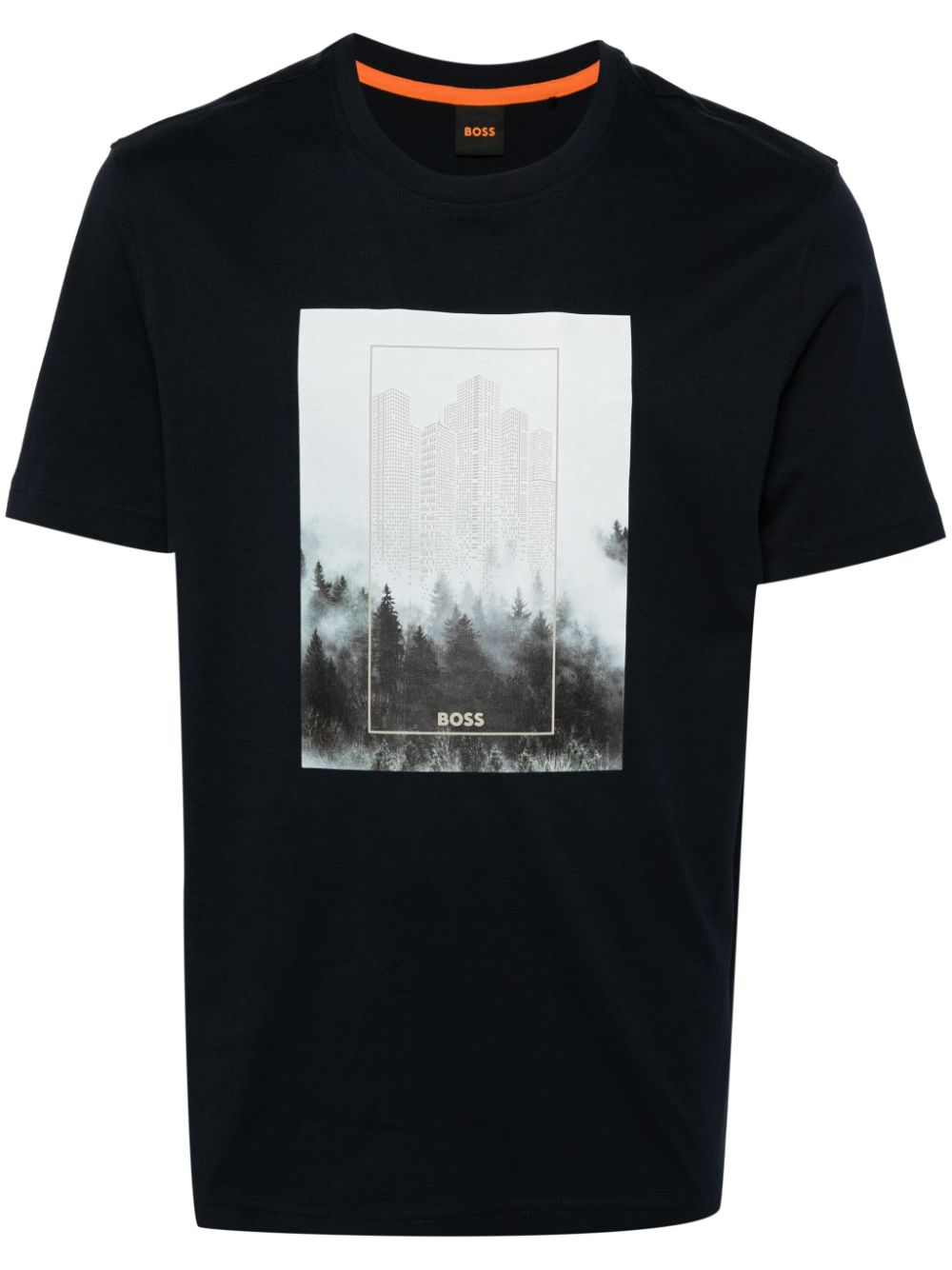 Hugo Boss Photograph-print Cotton T-shirt In Black