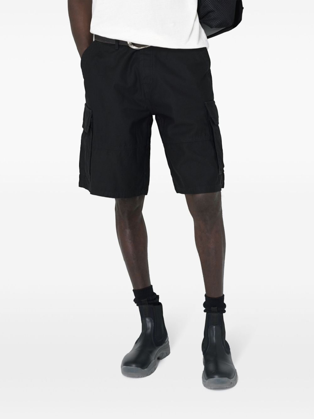 Shop John Elliott Southport Cotton Cargo Shorts In Schwarz