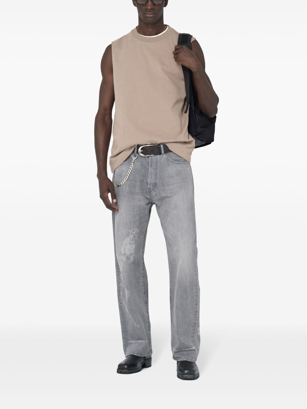 Shop John Elliott Straight-leg Cotton Jeans In Grey