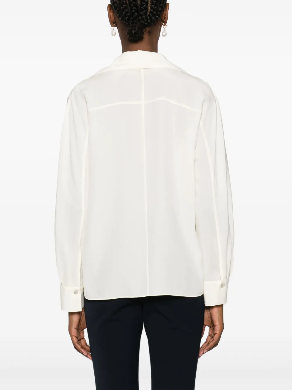 Vince Semi-doorzichtige zijden blouse Beige