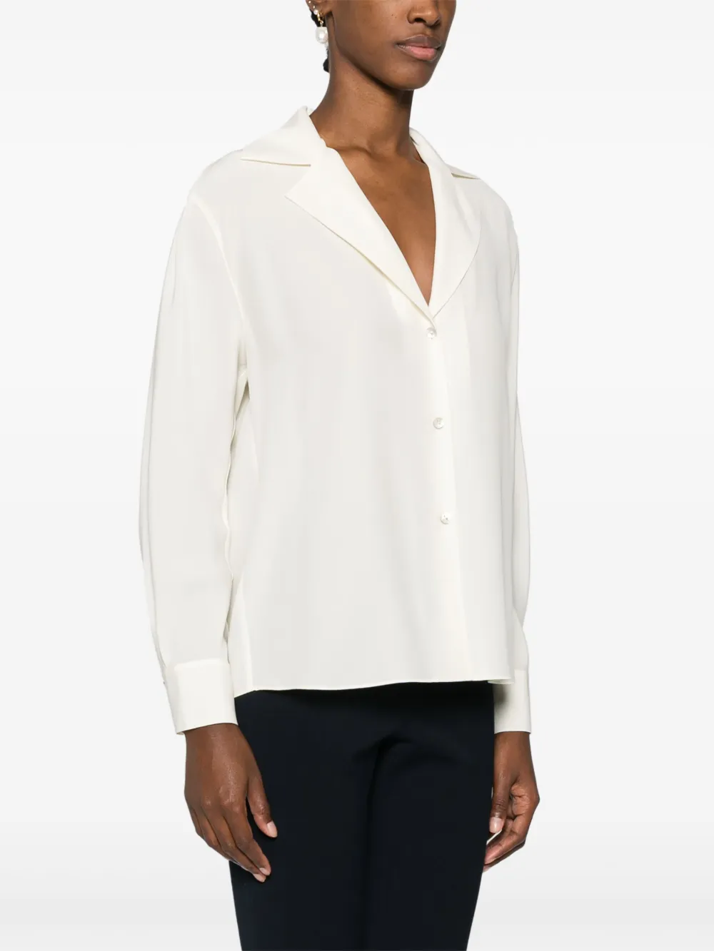 Vince Semi-doorzichtige zijden blouse Beige