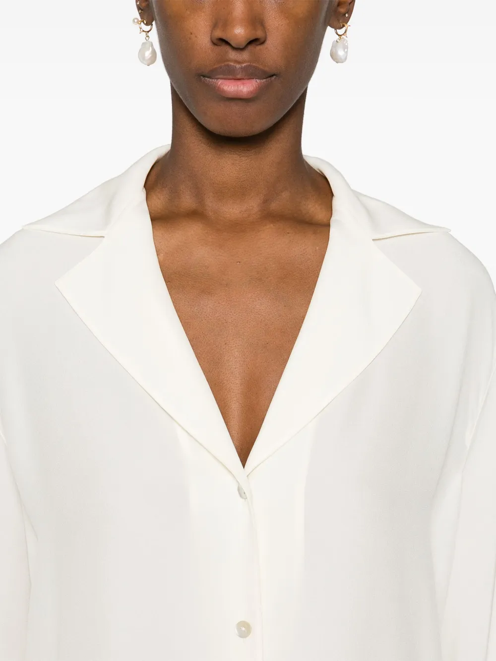 Vince Semi-doorzichtige zijden blouse Beige