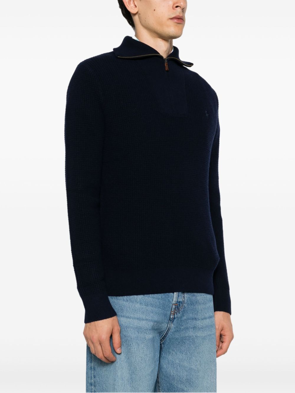 Polo Ralph Lauren waffle knit zip-up jumper Men