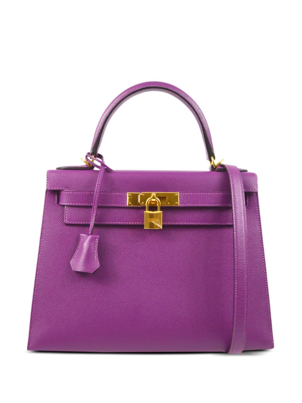 Pre-owned Hermes 2019 Kelly 28 Handbag In Purple