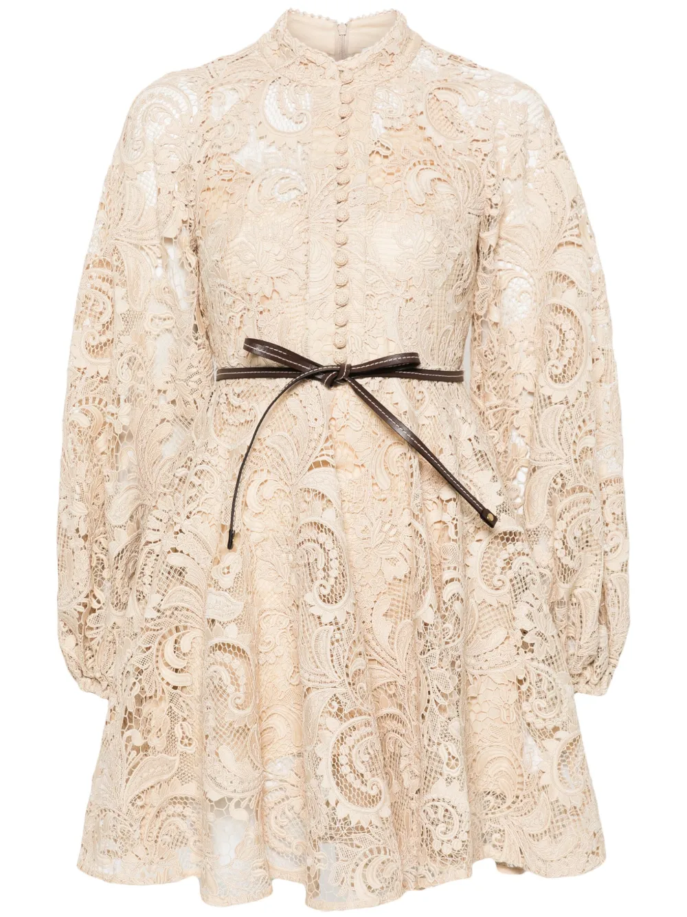 ZIMMERMANN Mini-jurk van kant Beige