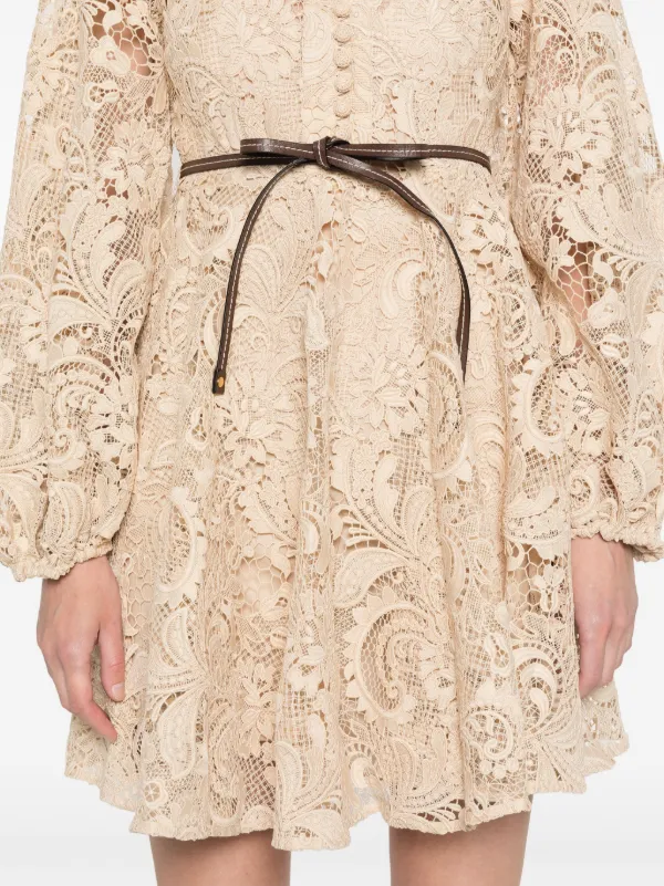 ZIMMERMANN Waverly Lace Mini Dress Neutrals FARFETCH HK