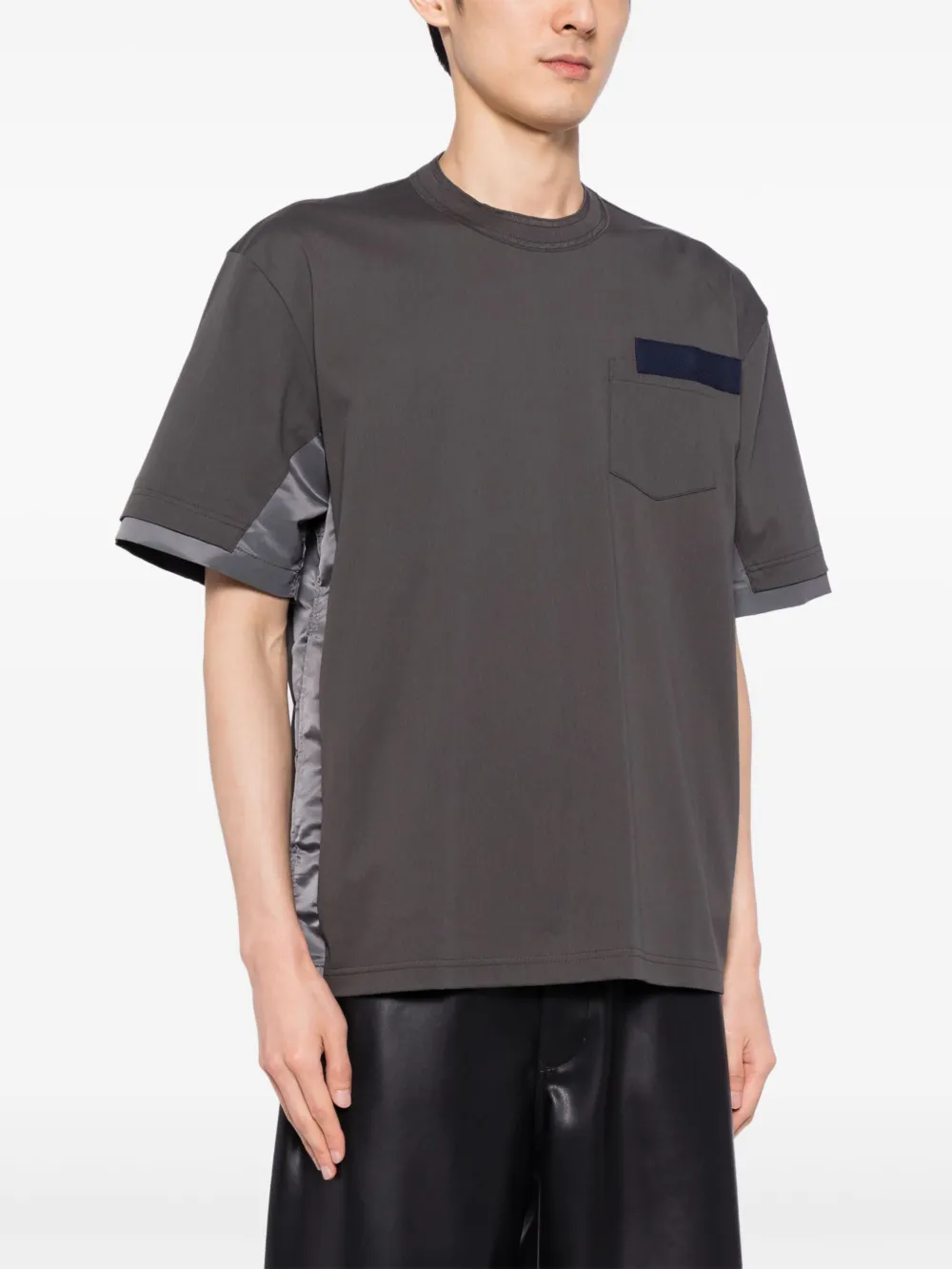 sacai T-shirt met vlakken Grijs