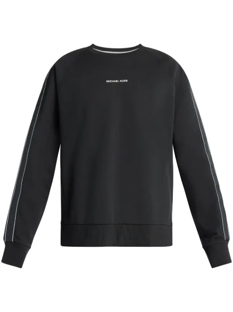 Michael Kors sudadera con franja del logo y cuello redondo
