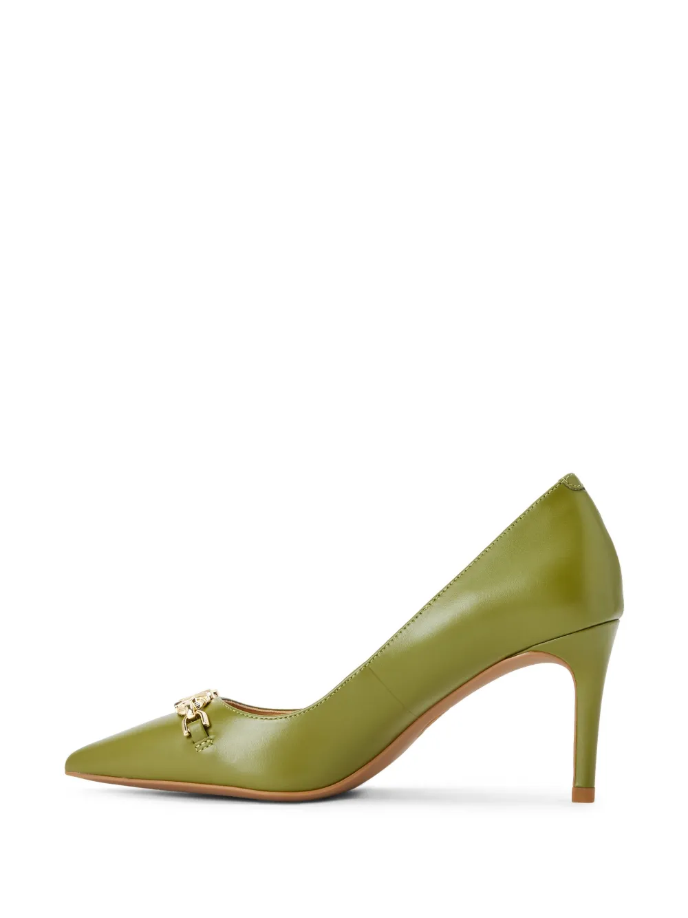 Michael Kors 75mm appliqué-logo leather pumps Green