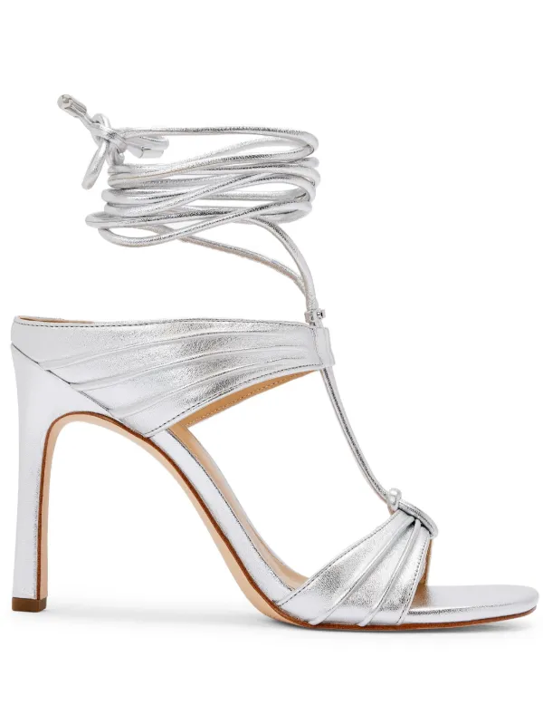 Michael Kors 108mm Gabriella Sandals | Silver | FARFETCH NZ