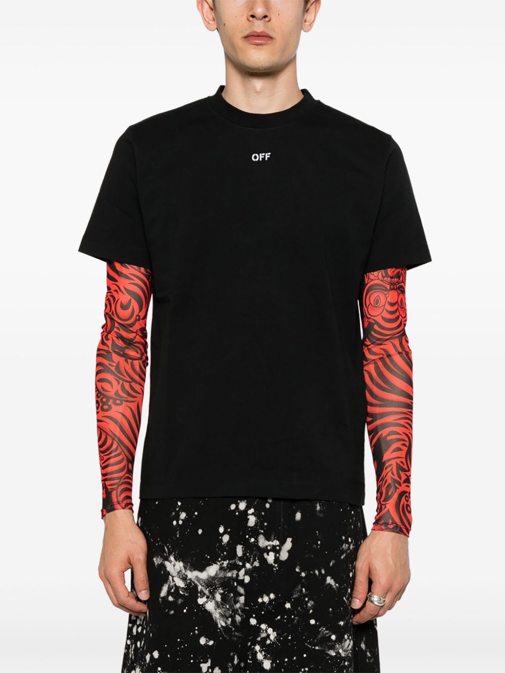 Off-White embroidered-logo cotton T-shirt Men