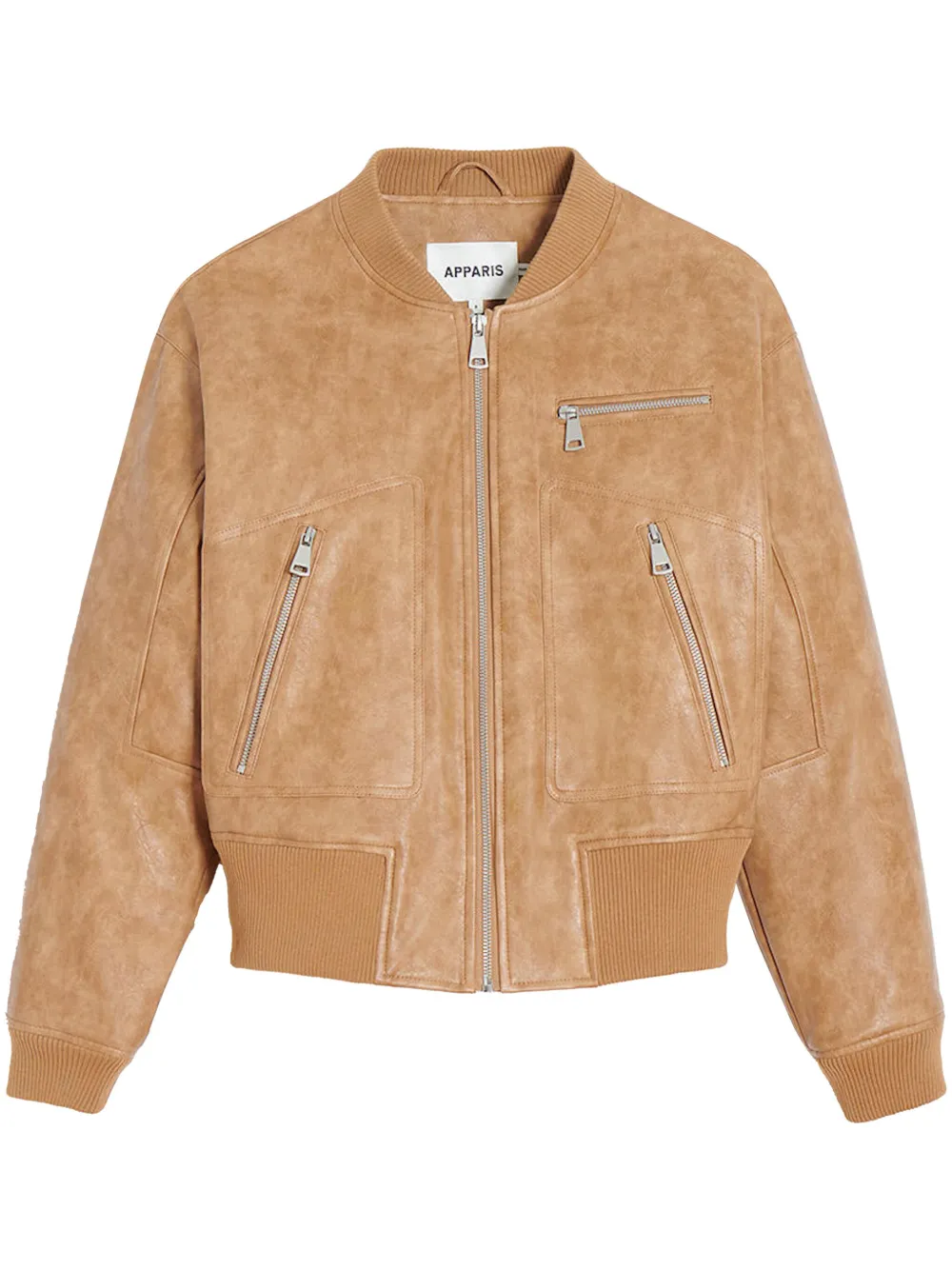 Apparis Faux-leather Bomber Jacket In Brown