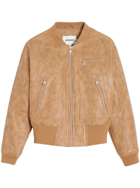 Apparis faux-leather bomber jacket