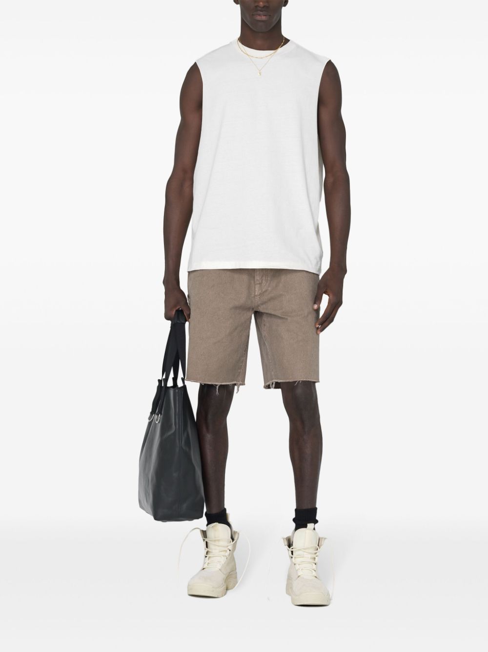 John Elliott sleeveless cotton T-shirt - Wit