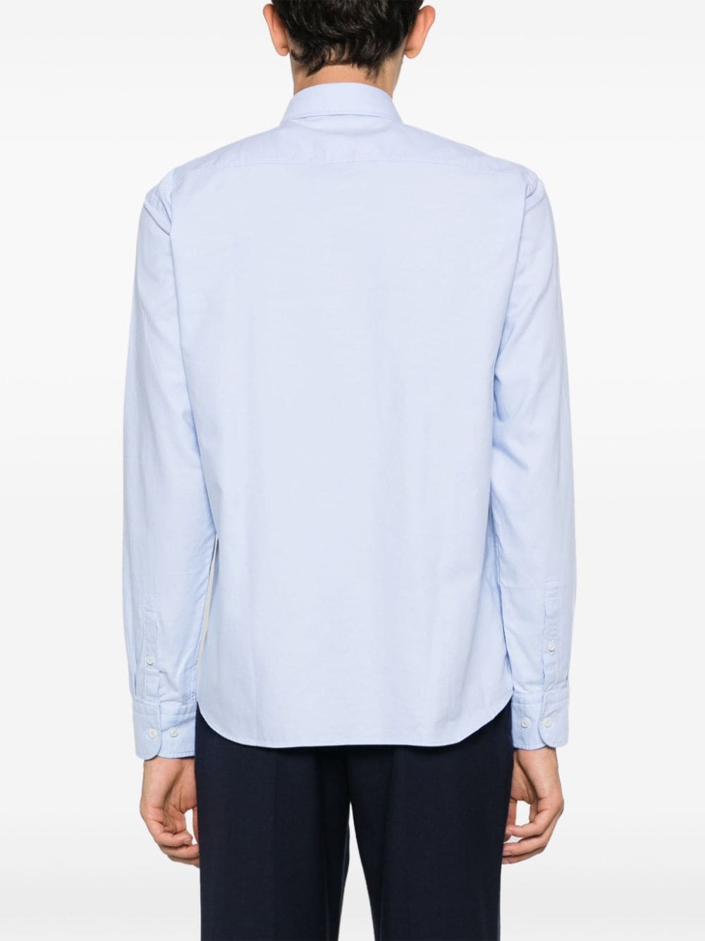 Shop Hugo Boss Logo-embroidered Cotton Shirt In Blue