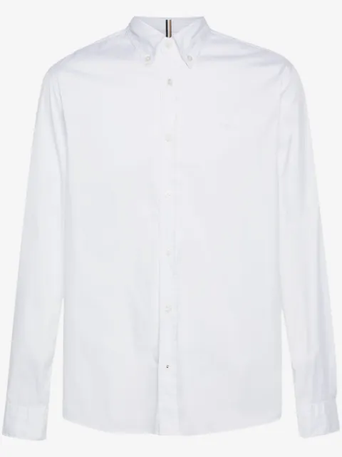 BOSS logo-embroidered poplin shirt