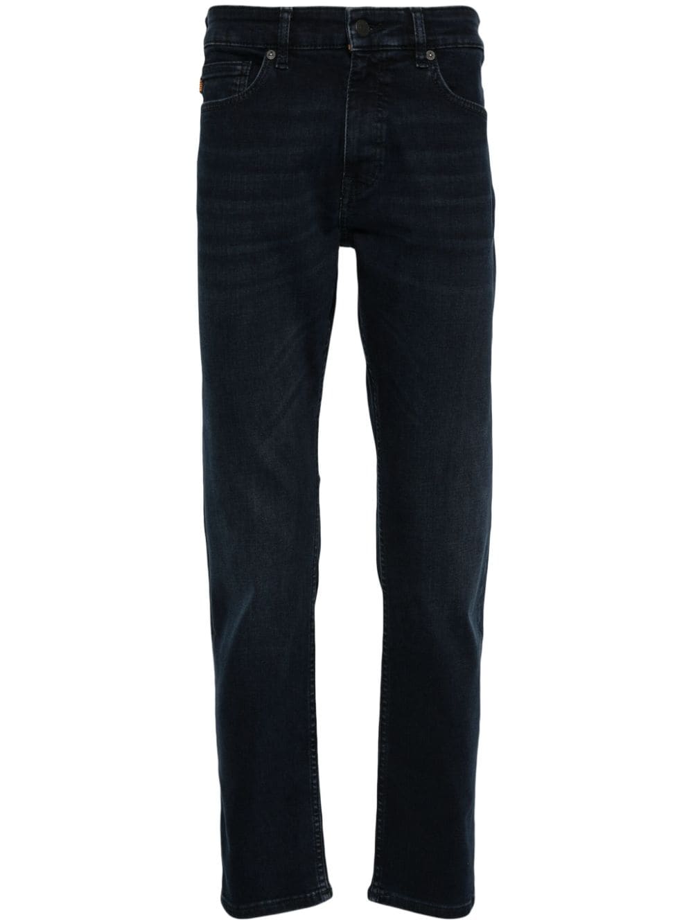 Hugo Boss Mid-rise Tapered Jeans In Blue